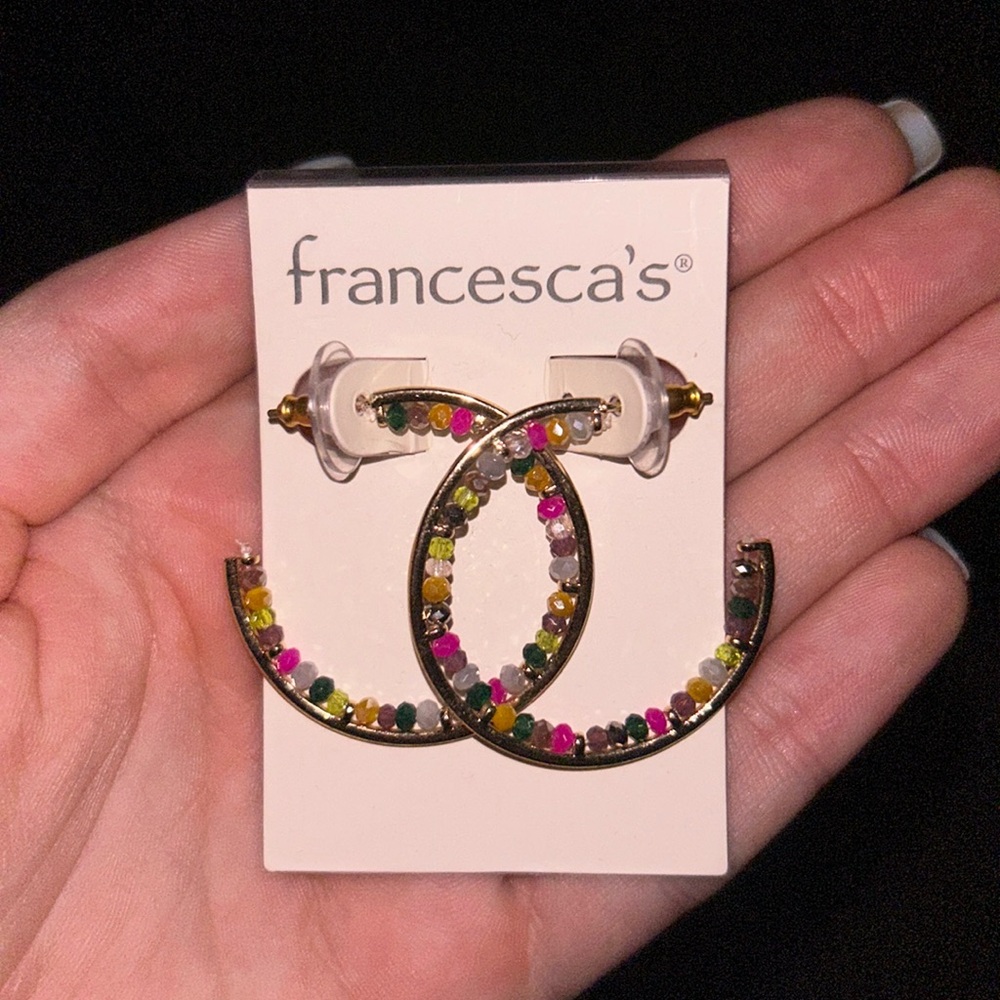 Sparkled Gold Hoops